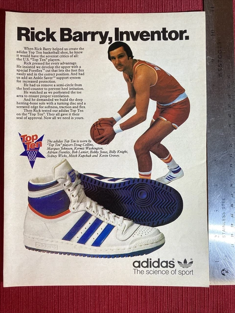 RICK BARRY ADIDAS Top Ten Vintage 1979 Original Print Ad 8.5.x 11 5.95 PicClick