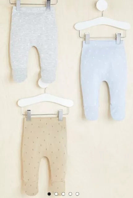 Bnwt Billie Faiers Designer Baby Trousers 12-18 Months 3 Pack Grip Feet