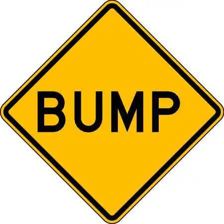 Lyle W8-1-24Ha Bump Traffic Sign, 24 In H, 24 In W, Aluminum, Diamond, English,