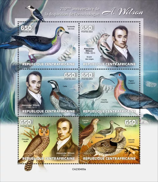 Alexander Wilson Birds MNH Stamps 2023 Central African Republic M/S