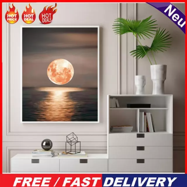 Full Moon at Sea Oil Paint By Numbers Kit Frameless Drawing Picture Wall Decor