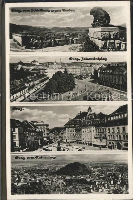 71543899 Graz_Steiermark Schlossberg Hackher Denkmal Jakominiplatz Blick vom Rai