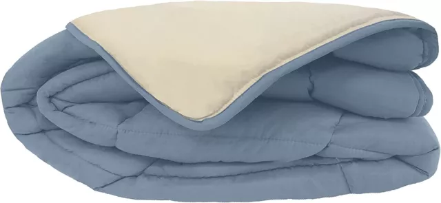 Couette bicolore Pétrole/Mastic 220 x 240 cm - POYET MOTTE - Gamme CALGARY
