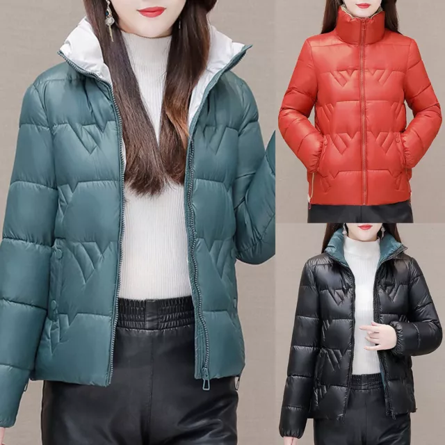 Womens Coat Oversized Women Winter Coat Full Zipper Coat Down Jacket Slim Long