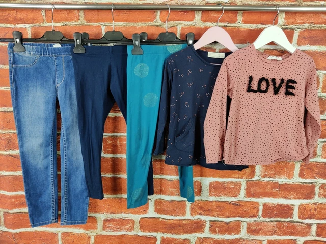 GIRLS BUNDLE AGE 4-5 YEARS ZARA NEXT etc JEGGINGS LEGGINGS TOP T-SHIRT SET 110CM