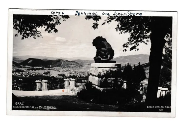 AK Graz Hackherdenkmal am Schlossberg 1931