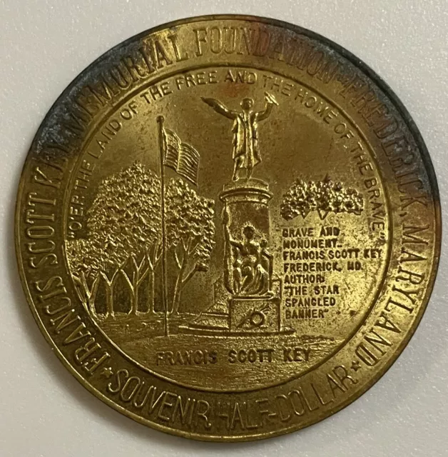 Worlds Fair Maryland Half Dollar Coin 1964 Bronze Trade Token Medallion 50 cents