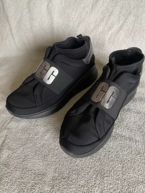 UGG NEUTRA METALLIC logo trainers in black Size 6UK 29.99 PicClick UK