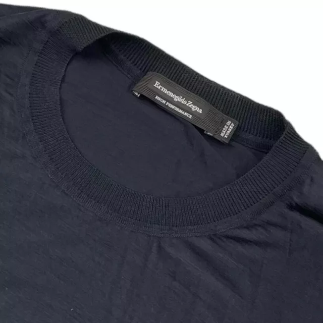Ermenegildo Zegna Men's 100% Wool High Performance T-Shirt Navy • Medium | 50
