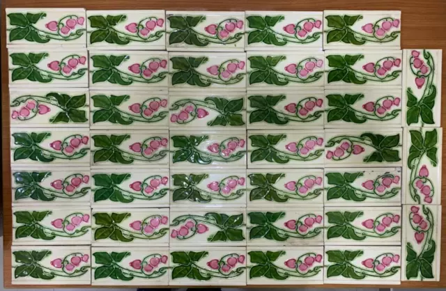 Tiles Rare Antique Vintage Architecture 6x3 inch Backsplash Art Deco England 7
