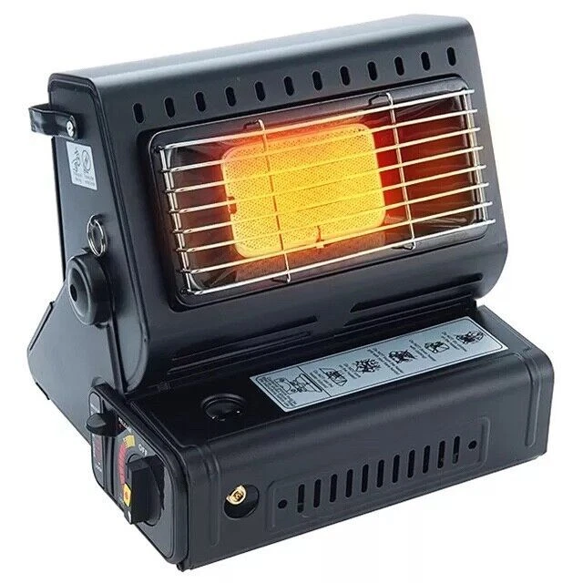 2in1 Tragbare Gasheizung 1,3KW Camping Butan Gas Kocher Keramik Heizung Heater