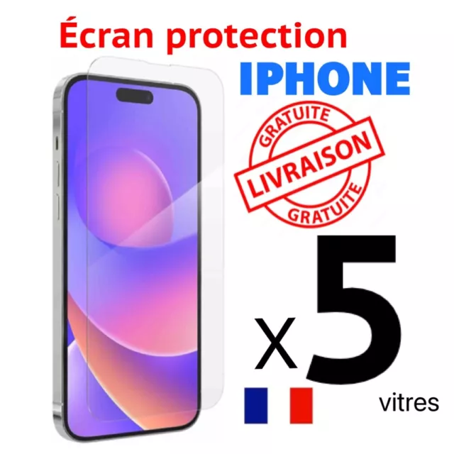 Verre Trempe Vitre Protection Ecran Iphone 6 7 8 12 13 11 Pro Max Xs Xr Se 14 15