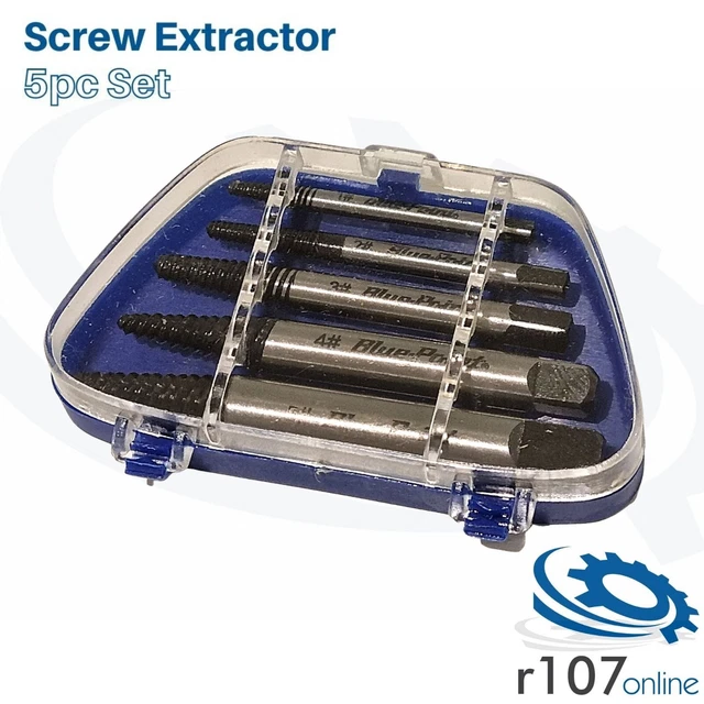 BLUE POINT 5PC Helical Screw Extractor M3 to M18 As sold by Snap On
