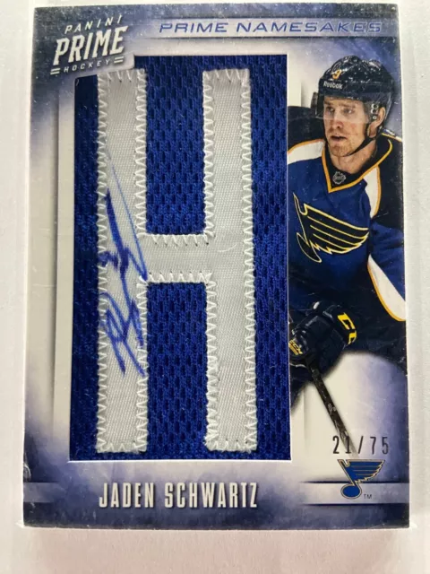 2013-14 Prime Namesakes Autograph Rookie Letter "H" Patch #11 Jaden Schwartz /75