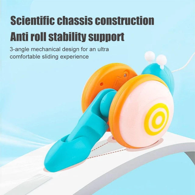 Pull String Cartoon Snail Car Toy Baby Crawl Cartoon Snail Toy` U8Z5