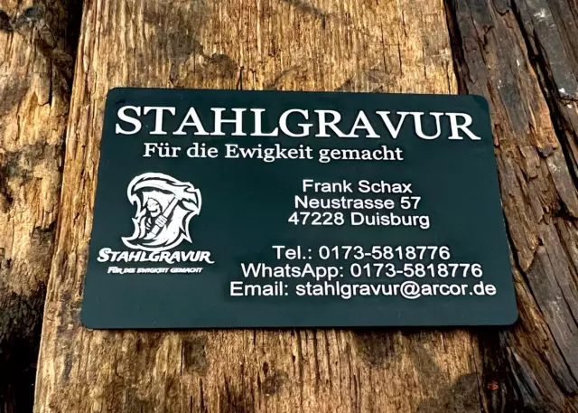 5/10/20/50 Visitenkarten personalisiert Gravur Aluminium  inklusive LOGO !