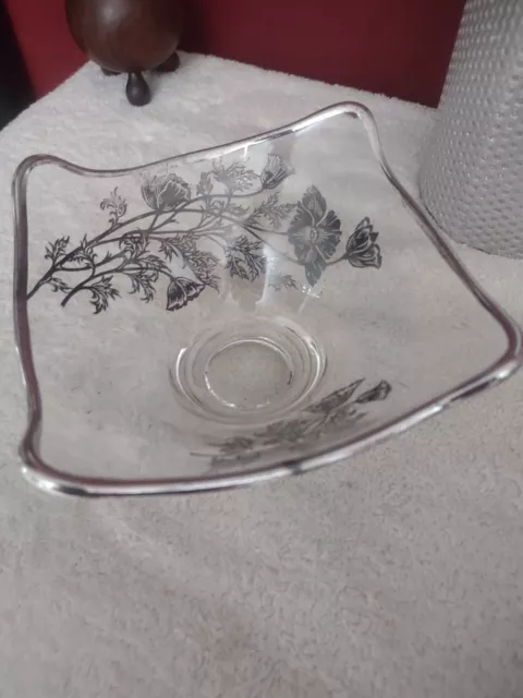 Vintage Viking Epic Silver City “Flanders Poppy” silver overlay Bowl