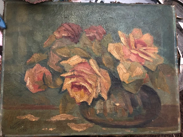Tableau Huile Sur Toile Par Vurpillot, Daté 1931, Paysage Marin à Jougne, 32,5 X 41 Cm