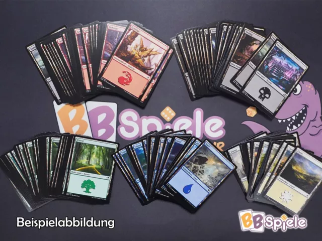 Magic: The Gathering 150 Basic Lands (Standard Länder) 30x jede Farbe