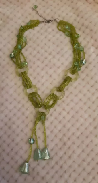 Collier Femme Fantaisie Perles Vert