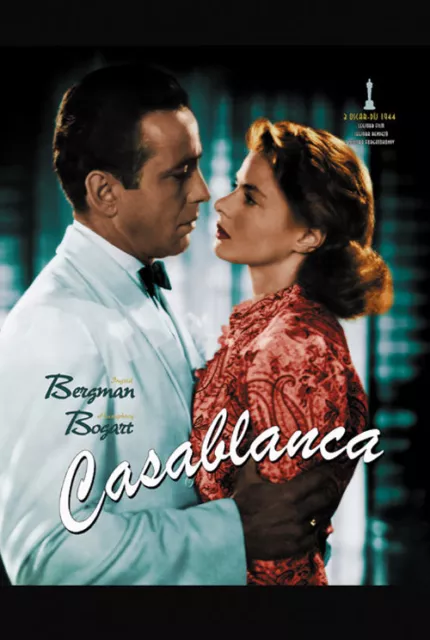 Casablanca (1942) movie scene shot Humphrey Bogart Ingrid Bergman poster print