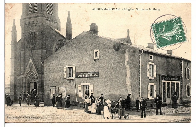 AUDUN LE ROMAN Meurthe et Moselle CPA 54 the Church Out of Mass (jp609)