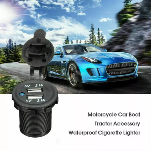 Double chargeur adaptateur secteur USB pour prise allume de cigare de voiture DC