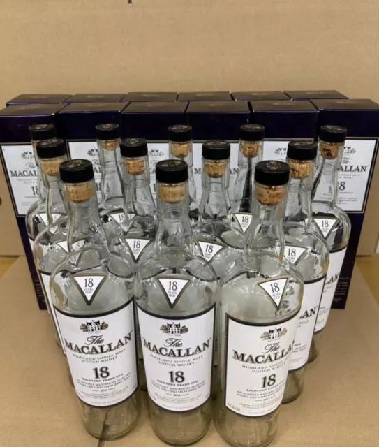 MACALLAN Macallan 18 Year Old Empty Bottles Empty Box Included Set of 12