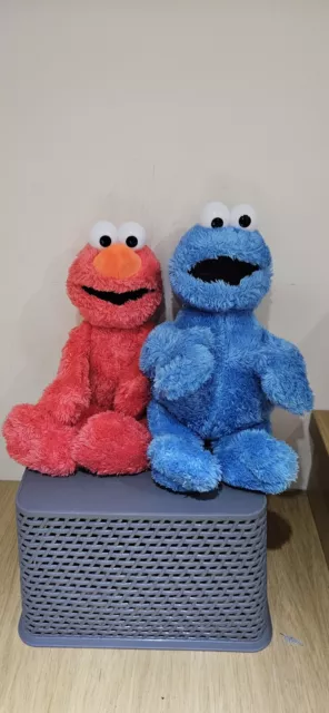 Sesame Street Elmo and Cookie Monster Soft Toys 16" X2