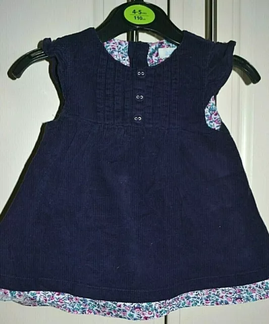 JOJO MAMAN BEBE Purple, Floral Lined Cord PINAFORE DRESS 0-3 months