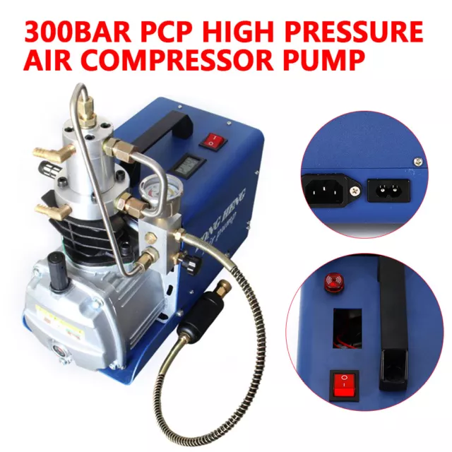 Elektrisch PCP Hochdruck Luftkompressor Pumpe 300Bar 4500PSI 2 Stufen Einphasig