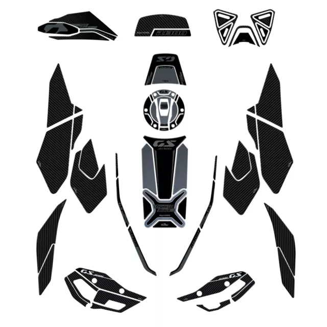 Kit Grafiche Adesivi 3d moto compatibili BMW R 1300 GS Triple Black 2023 2024