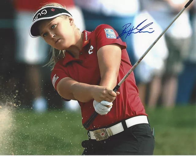 LPGA GOLFER BROOKE HENDERSON HAND SIGNED 8x10 PHOTO w/COA TOURNAMENT CHAMPION