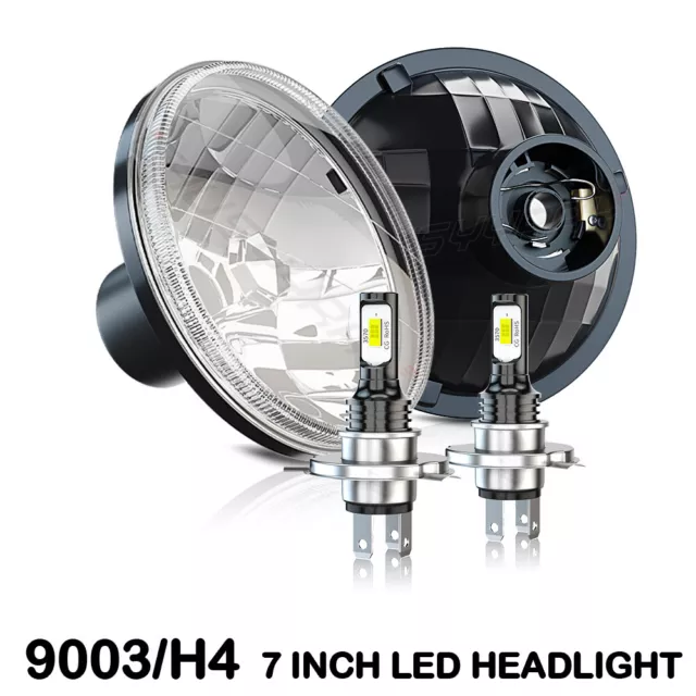 Pair 7" Inch led Car Headlight Parts Round HI/LO Beam for Chevy Pickup Truck3100