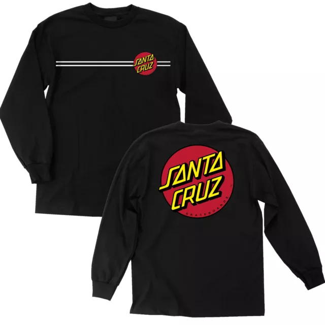 Santa Cruz Classic Dot Long Sleeve Black T Shirt Tee Skateboard S M L XL XXL