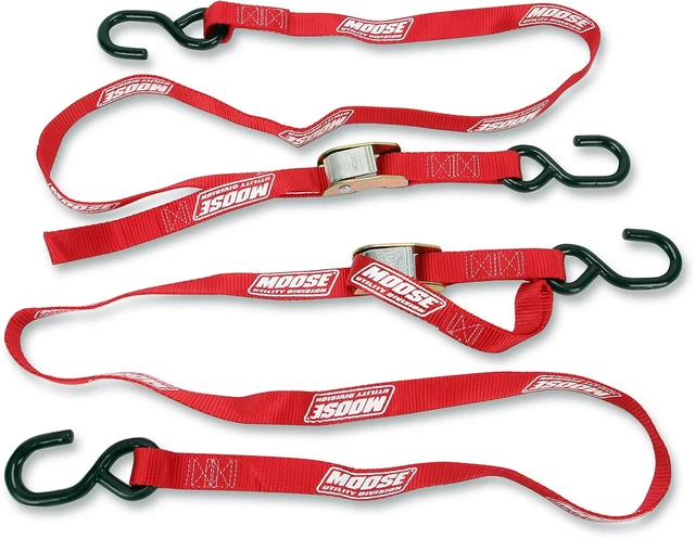 Moose utility Courroies de Fixation avec Crochet - 183cm / 610 KG - Rouge - Moto