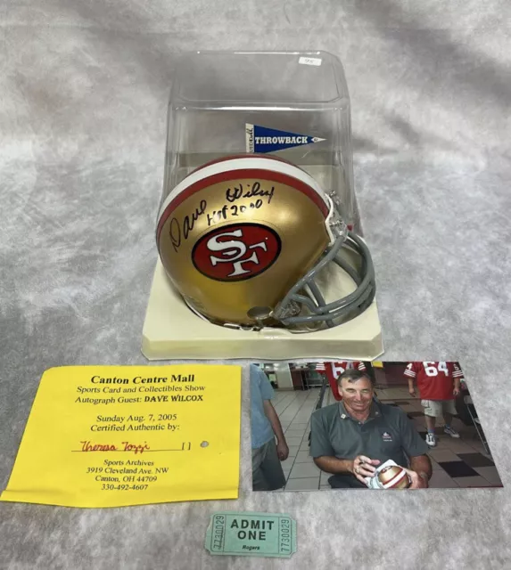 Dave Wilcox San Francisco 49ers Riddell Mini Helmet COA Oregon Ducks HOF 2000 SF