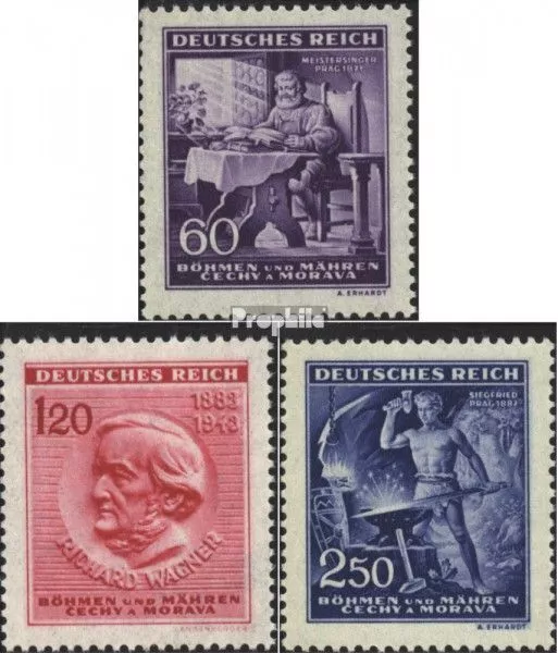 Böhmen und Mähren 128-130 (kompl.Ausg.) gestempelt 1943 Richard Wagner