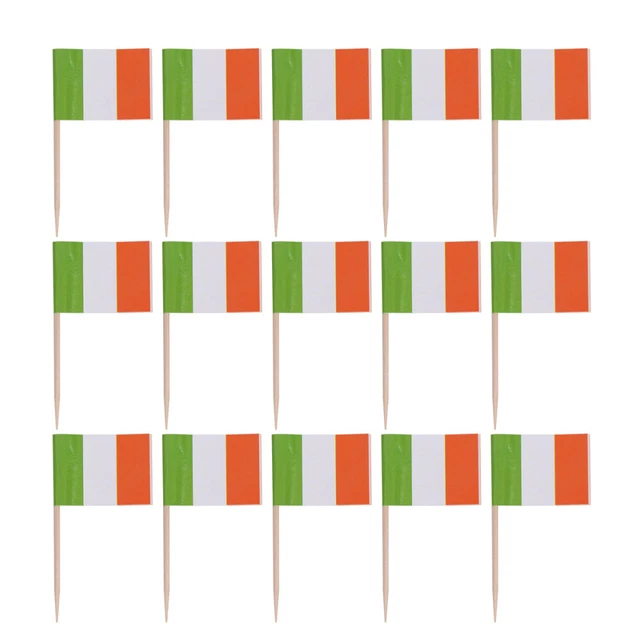 200 pz decorazione torta sportiva festa in legno piccola bandiera irlandese