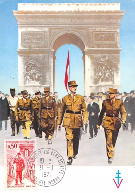 Scheda Massimo FDC Francia Generale De Gaulle Paris Novembre 1971 n2