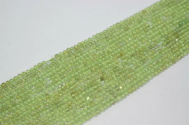 AAA Peridot 2mm 3mm Gemstone Round Smooth Loose Beads 12" Strand Jewelry making 3