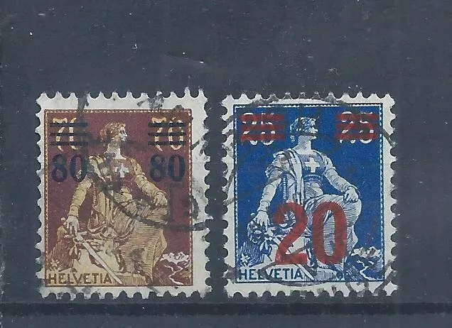 Switzerland stamps.   1915 80c on 75c surcharge on Helvetia used CV £28 (AG936)