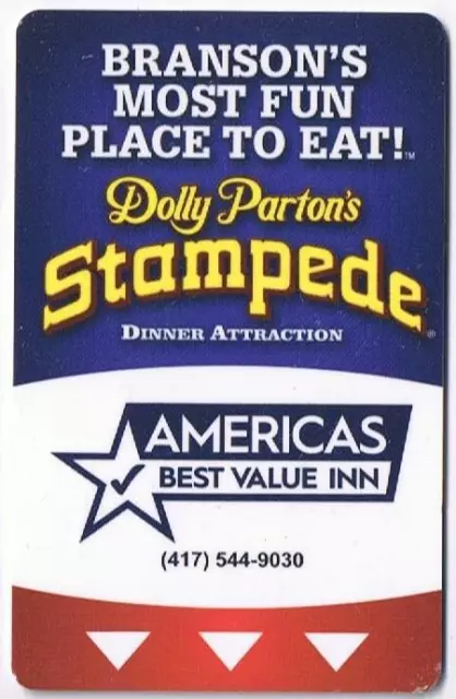 Hotel Key Card America's Best Value Inn Dolly Parton's Stampede Dinner