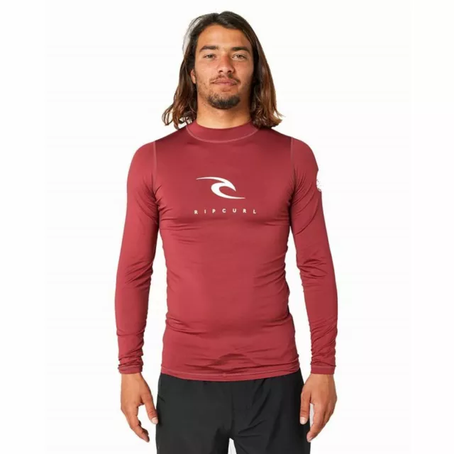 Bade-T-Shirt Rip Curl  Corps Rot Braun Herren