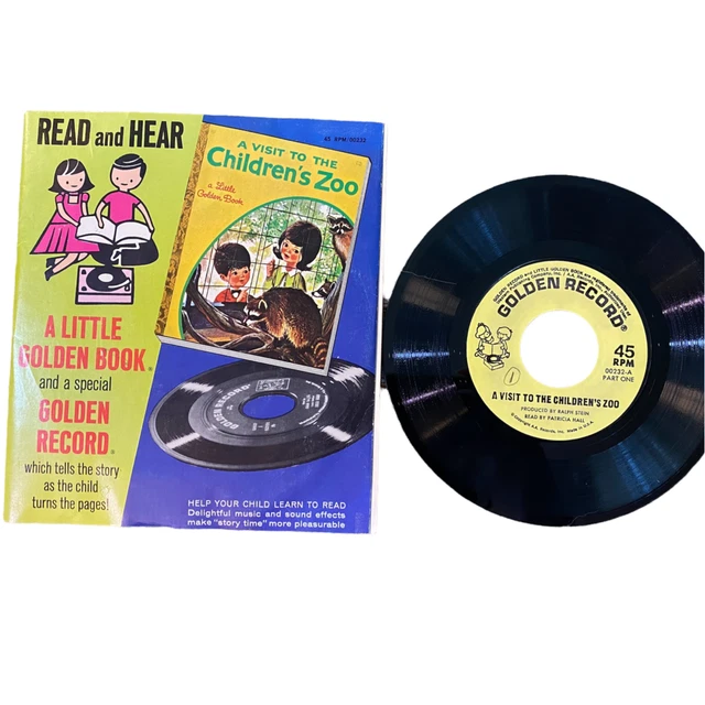 Excellent Vintage Read and Hear Golden Book Visit to the Children's Zoo Record