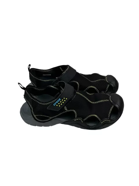 CROCS MEN'S SHOES Crocs Swiftwater Outdoor Shoes SZ 11 Black Mesh Deck ...