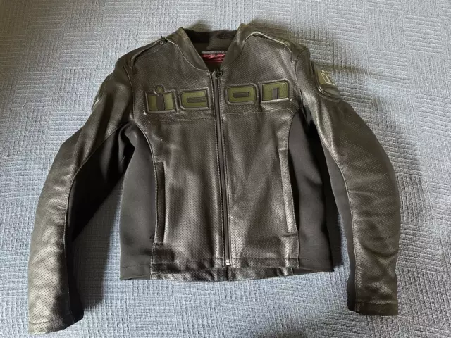Icon Accelerant Perforated Motorcycle Jacket, Size Small, Black