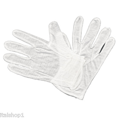 idratanti Le Mani secche 10 Paia di Guanti di Cotone Bianchi Gioielli Costume da archivi Bianco FBGood Guanti di Cotone Monete di Monete Guanti da Servizio in Tessuto per eczemi Argento 