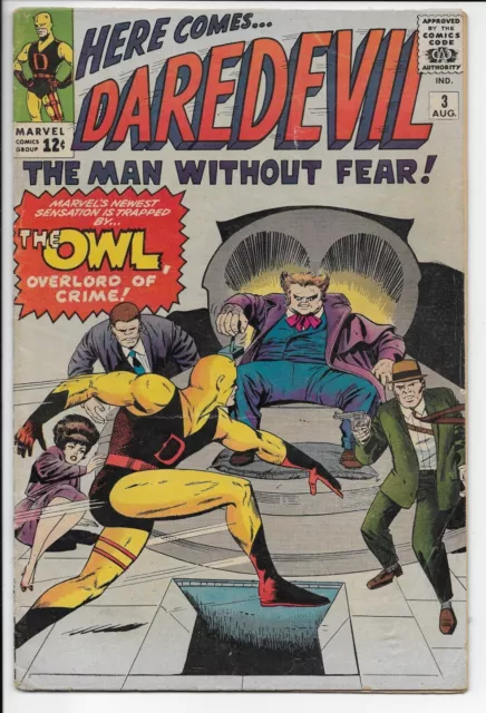 Daredevil #3 (1964) Yellow Costume 1St Appearance Of The Owl Silver-Age Key Vg
