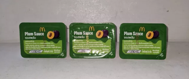 3 Discontinued McDonalds Plum Sauce Packs Thailand Thai Rick Morty Szechuan